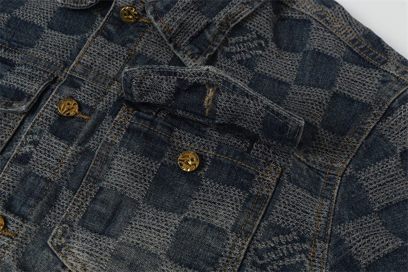 Checker Jean Jacket