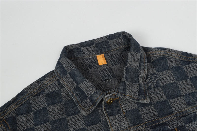 Checker Jean Jacket