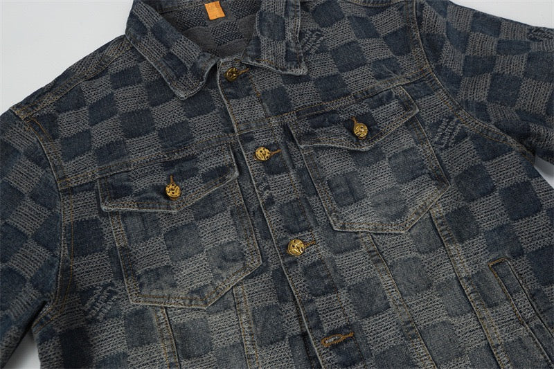 Checker Jean Jacket