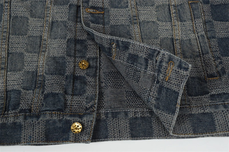 Checker Jean Jacket
